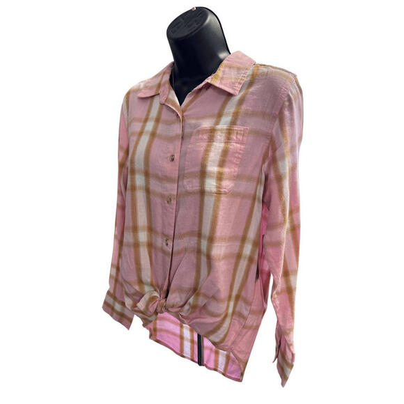 Thereabouts Little & Big Girls Long Sleeve Flannel Shirt Pink L 14.5-16.5P Plus - Picture 3 of 13